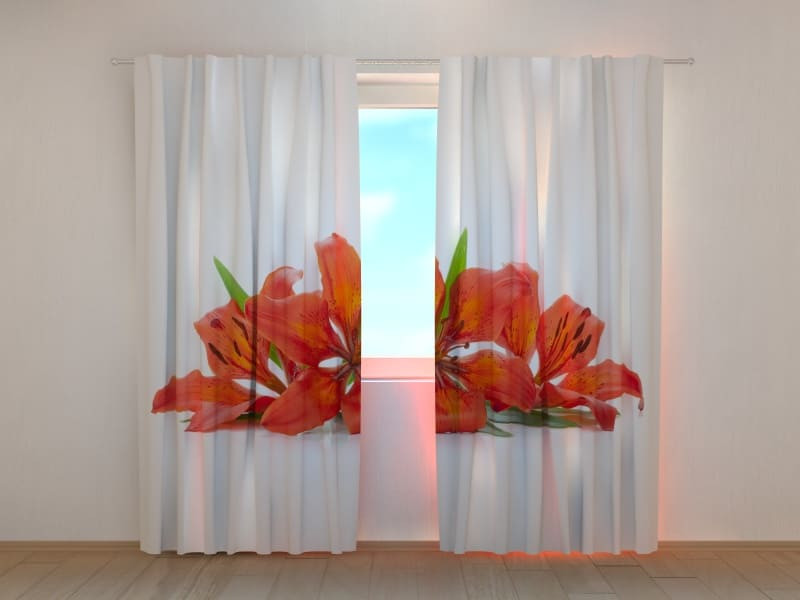 Curtains with lilies