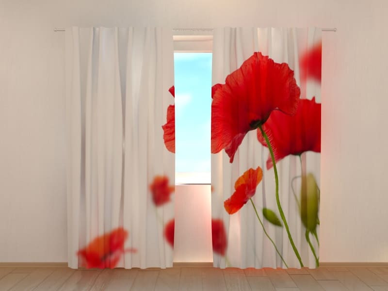 Curtains with Poppies