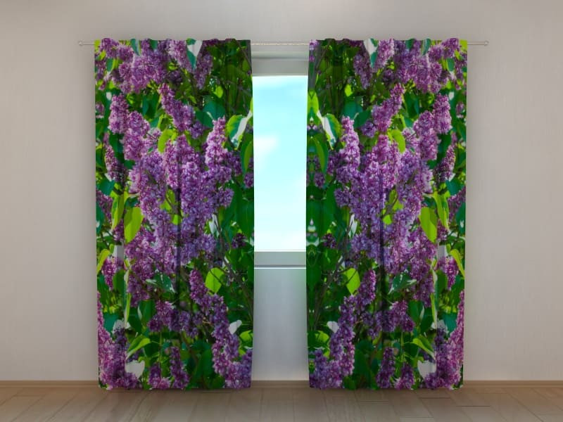 Curtains - Lilacs - Dahlias - Irises